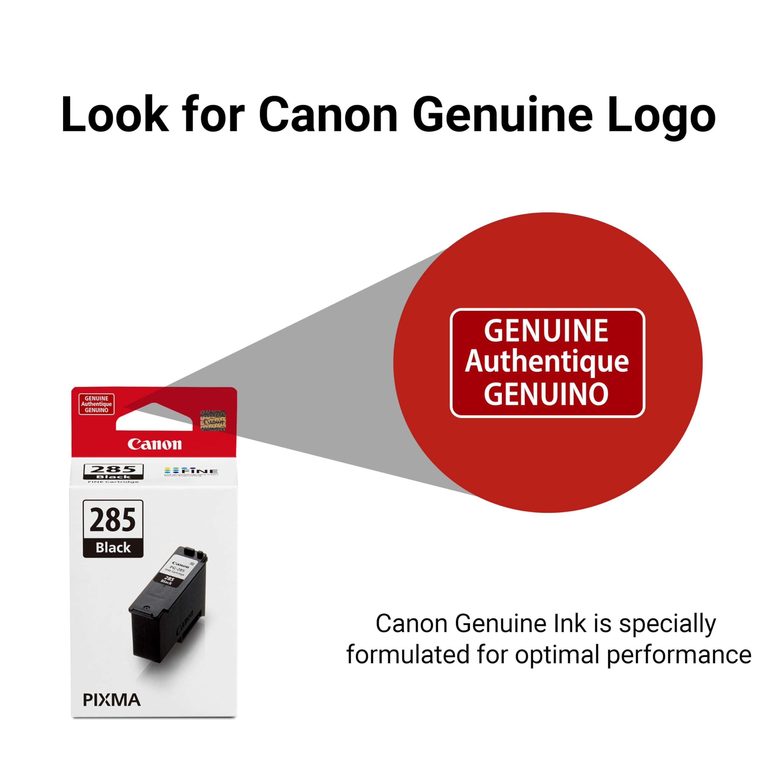 Canon PG-285 Genuine Black Ink Cartridge, Compatible with TR7820, TS7720/7722