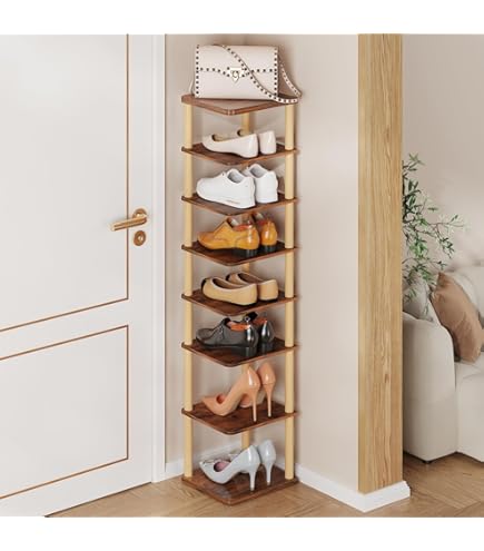 Amazon.com: LUCKNOCK Vertical Shoe Rack, 8-Tier Tall Narrow Shoe