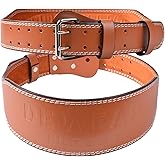 Leather Weight Lifting Belt, 4”& 6”Padded Lumbar Back Support, 10 Adjustable Holes, Gym Weight Belt Ideal for Deadlift, Powerlifting, Bodybuilding and Squat