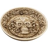 Pacific Giftware Day of The Dead Sugar Skull face Incense Burner Resin Figurine Dish