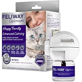 FELIWAY Optimum Cat Calming Pheromone Diffuser Kit | Advanced Support to Help Reduce Urine Spraying, Scratching, Fighting &amp; Hiding Due to Stress. 30-Day Diffuser Supply