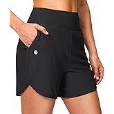G Gradual Women's 5" Swim Board Shorts High Waisted Quick Dry Swimming Bathing Suit Bottoms for Women with Liner Pockets