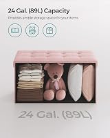 SONGMICS Mazie Collection Storage Ottoman Bench 76 cm Jelly Pink LSF047R51 view 4