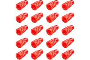 EVOZOOD Red Plastic Bike Tire Valve Caps (20 Pack) - Compatible with MTB, Road Bike, Bicycle - Presta/French Valves