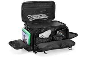 PGmoon Tactical Console Carrying Case Compatible with Xbox Series X, Travel Carry Case Bag with Multi-Pockets for Controllers, Discs & More Accessories (Patent Design)