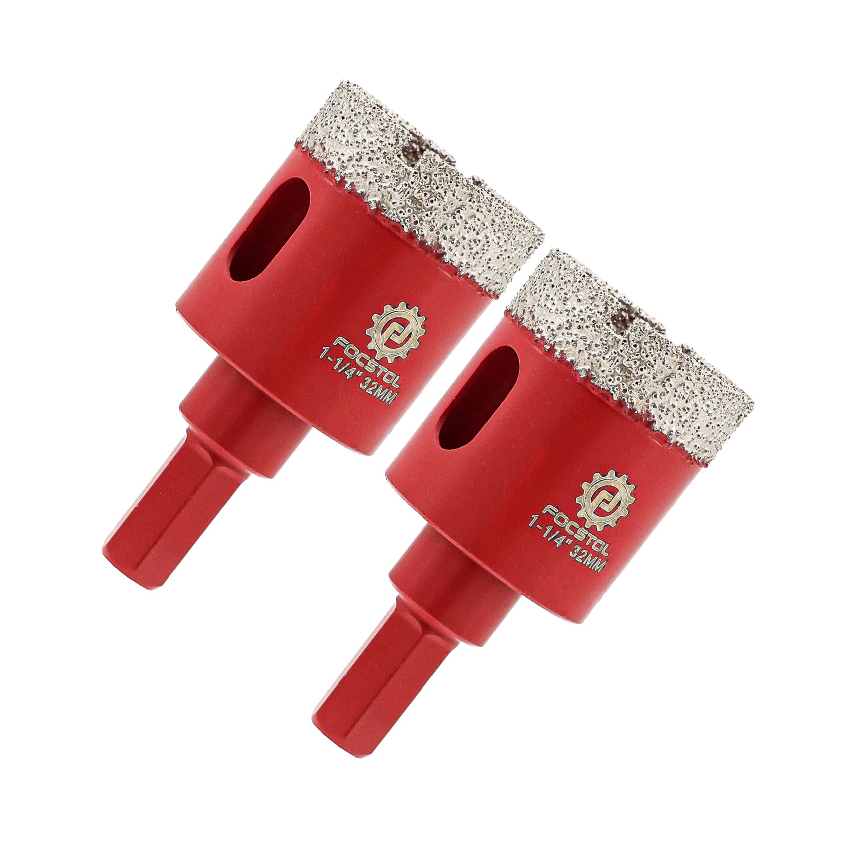 Diamond Core Drill Bit 32mm - FOCSTOL 2pcs Diamond Hole Saw with Hex Shank for Porcelain Tile Ceramic Granite Marble