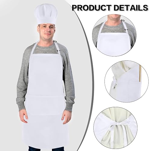 YONGHS Kids Unisex Chef Adjustable Aprons And Hat Costume Set For Kitchen Cooking Baking Painting Blue M