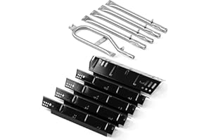 FIRXZYMZ Heat Plate and Burner Kit for Dyna-Glo DGH474CRP DGH483CRP DGH485CRP DGH474CRP-D DGH450CRP DGH353CRP DGH373CRP DGH373CRP-D，Grill Replacement Parts for Dynaglo 4 and 5 Burner Revoace GBC1793W Grills