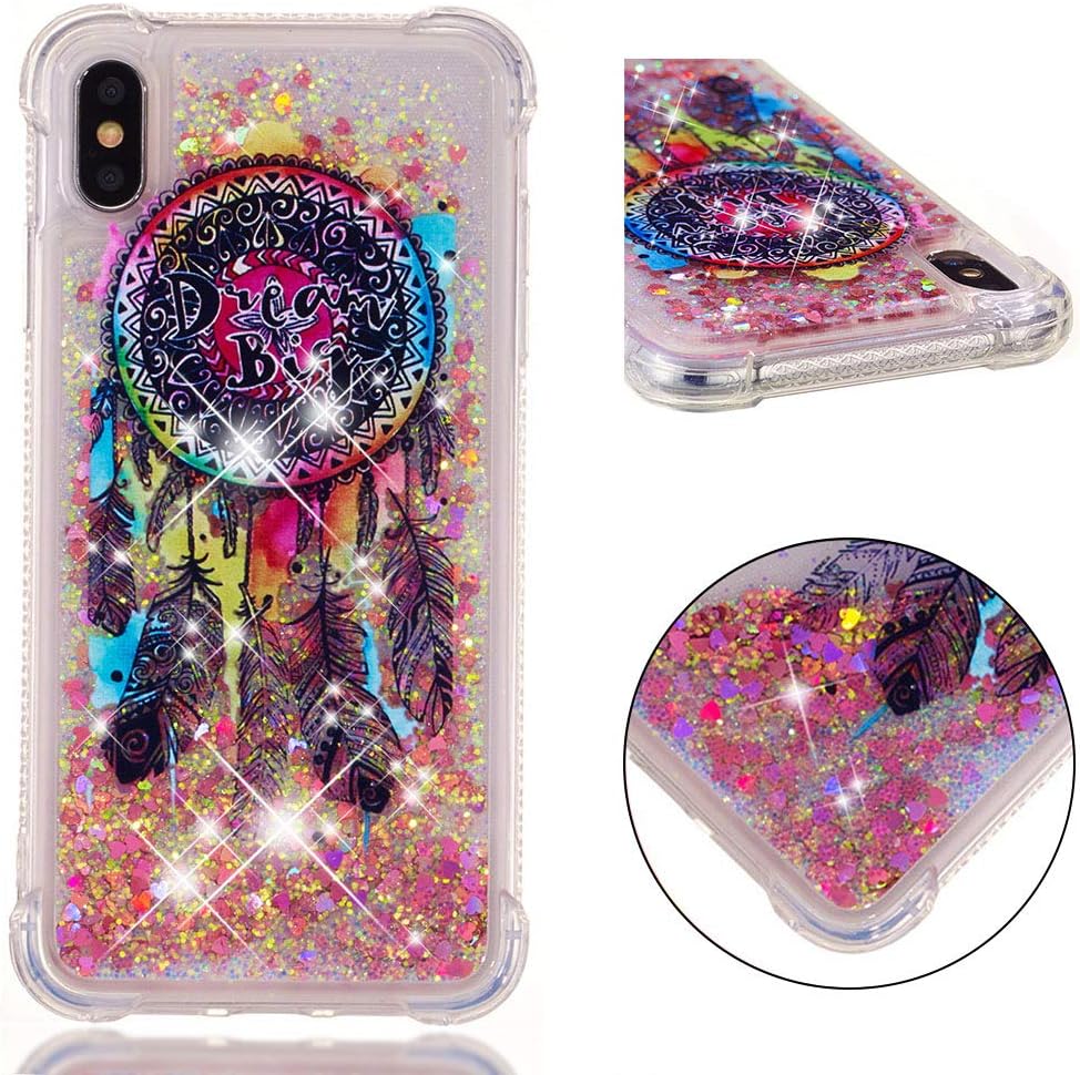 YMHML Glitter Case Compatible with iPhone Xs MAX (2018 Release) 【6.5 Inch】 Luxury Fashion Bling Flowing Liquid Floating Sparkle Glitter Cover Print Unicorn Cute Cartoon TPU Bumper Case (Colorful)