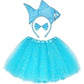 Dxhycc Animal Costume Set 3D Fish Goldfish Headband Bowtie and Tutu Animal Fancy Costume for Halloween Dress Up