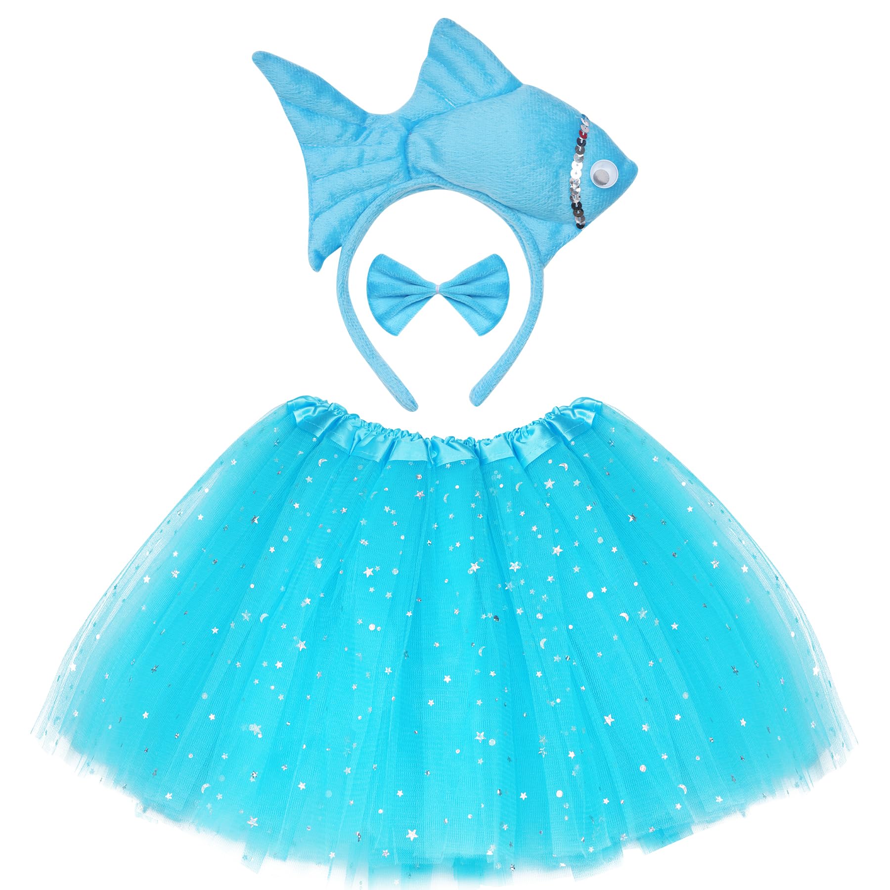 Photo 1 of Dxhycc Animal Costume Set 3D Fish Goldfish Headband Bowtie and Tutu Animal Fancy Costume for Halloween Dress Up