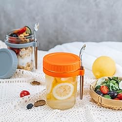 SMARCH Overnight Oats Jars with Lid and Spoon Set