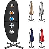 Zettum Patio Umbrella Cover - 600D Outdoor Cantilever Umbrella Cover Waterproof & Heavy Duty, Large Offset Umbrella Cover Banana Parasol Covers for 7.5-11.5 FT Umbrellas