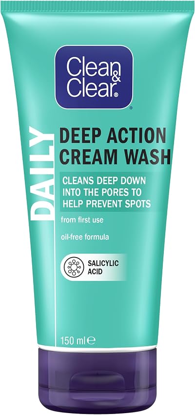 Clean & Clear Deep Action Wash Cream 150 ml for Sensitive Skin