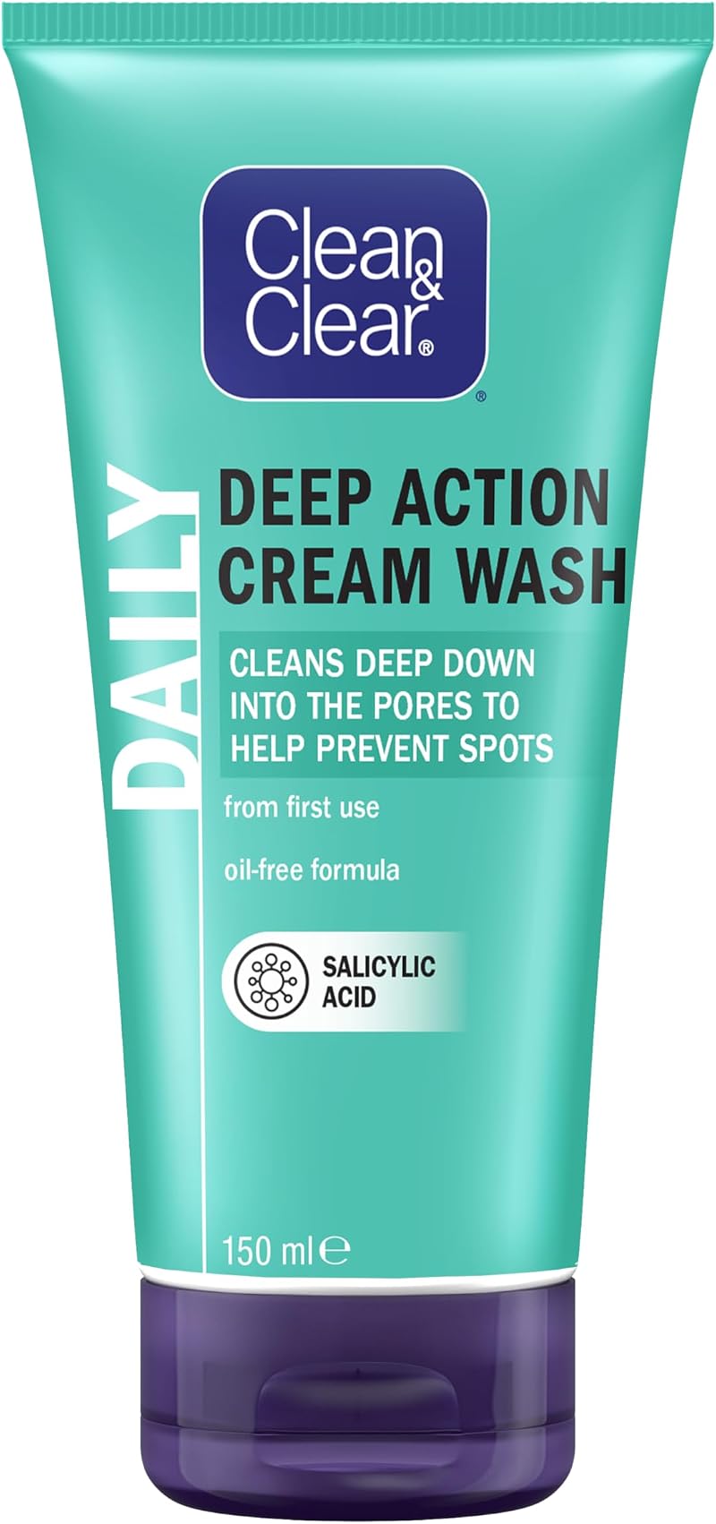 Clean & Clear Deep Action Wash Cream 150 ml for Sensitive Skin