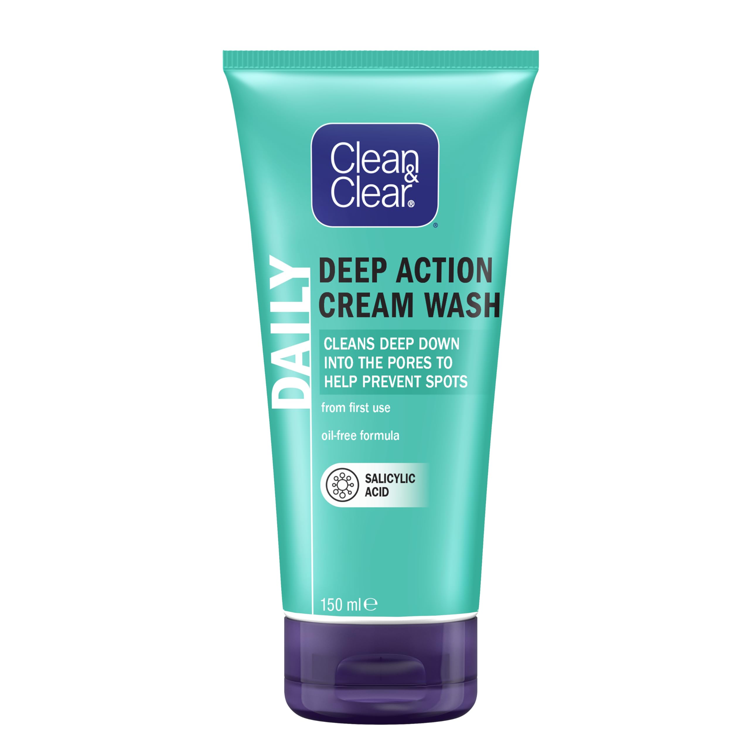 Clean & Clear Deep Action Wash Cream, White, 150 ml (Pack of 1)