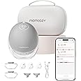 Momcozy Breast Pump Hands Free Upgraded Mobile Flow | M9, App Discreet Control with Personalized Multi-Modes & 15 Levels, Wearable Breast Pump 24mm, 1 Pack Gray