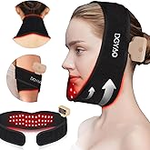 DGXINJUN Rechargeable Red Light Therapy for Neck Chin 8 Colors Portable Near Infrared Light Therapy Pain Relief Belt Wearable Neck Chin Firming V Face Wrap