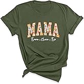 Custom Floral Mama Shirt, Mom Shirts with Kids Names, Mothers Day T-Shirt, Personalized Mama Graphic Tees, Flower Mom Outfit, Valentines Day Gift Shirt for Mama, Wildflowers Mama Mother's Day Tshirt