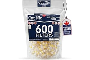 Cut Nic 8 hole Easy Draw Cigarette Filters 600 pack - 2 Travel Cases