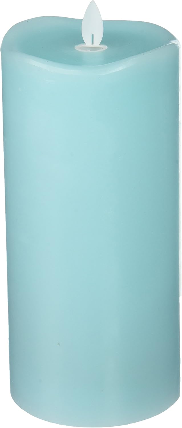 Sterno Home MGT12855TQ Turquoise Wax Pillar with Timer NEAT Lighting