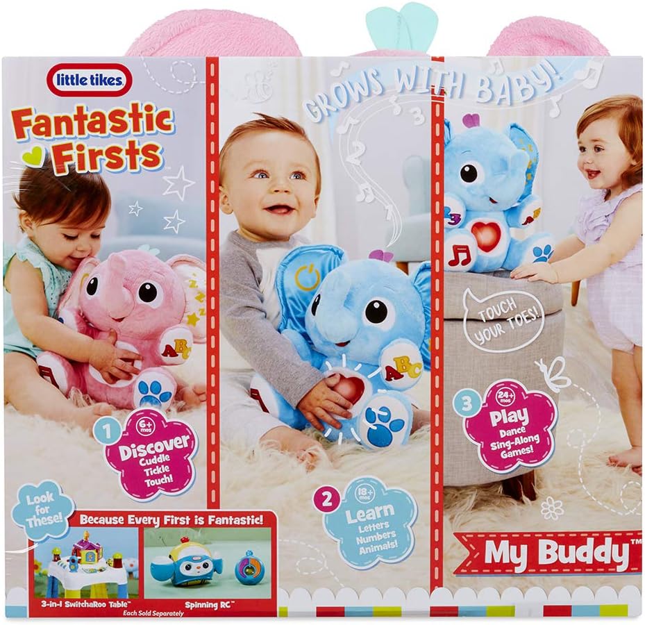 Little Tikes My Buddy Lalaphant Plush Toy, Grows with Baby 6 to 24 Months, Fun Textures, Cuddles, and Tickles - Image 5