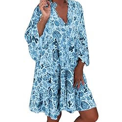 YongANs Tunic Tops Dress for Women 3/4 Sleeve Boho