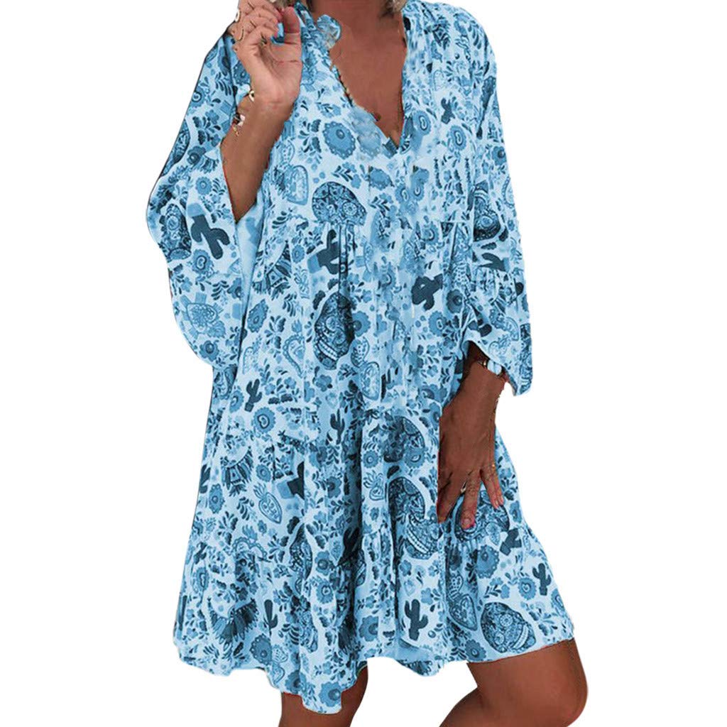 YongANs Tunic Tops Dress for Women 3/4 Sleeve Boho