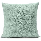 NORTHWEST HGTV Curlicue Faux Fur Throw Pillow, Ultra-Soft Wool-Like Texture, Cozy Decorative Accent for Bed, Couch, or Chair,
