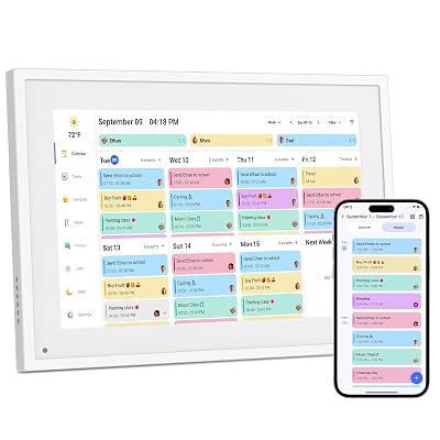 Canupdog Digital Calendar, 10.1inch Smart WiFi Digital Calendar&Chore Chart, Touch Screen HD Display for Family Schedules, Share Moments Instantly from Anywhere, Christmas Gifts for Women Mom