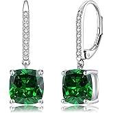 CiNily Square-cut Drop Dangle Earrings for Women Hypoallergenic, Multi-color Cubic Zirconia Earrings Diamond Dangle Earrings Jewelry Gifts for Mothers Day 14K White Gold, Yellow Gold, Rose Gold