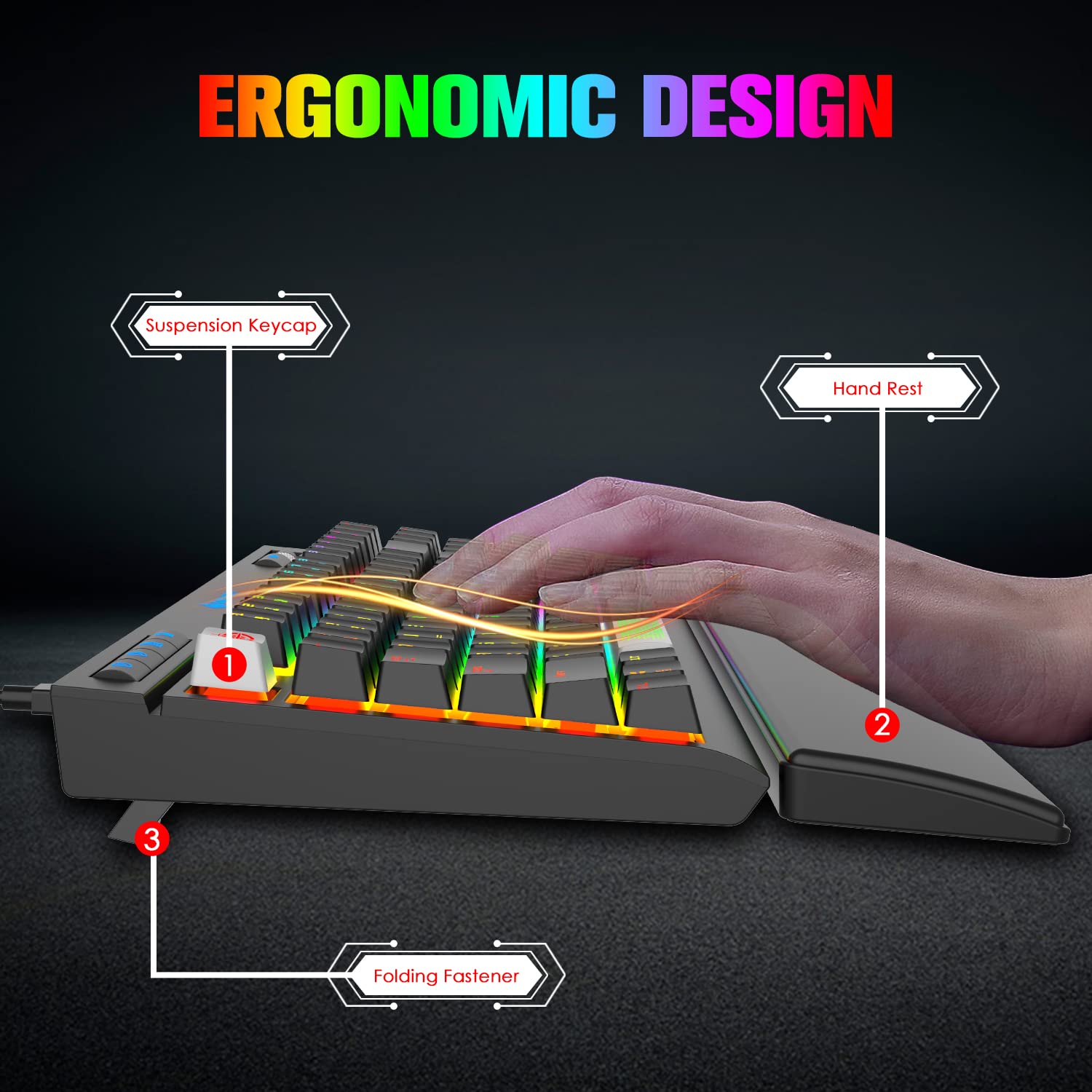 ZIYOU LANG Mechanical Gaming Keyboard,87 Keys Chroma RGB LED Backlit,Black Computer Keyboard,PU Wrist Rest,Multimedia Keys,Anti-ghosting Keys,Waterproof Light Up USB Wired Keyboard for PC Mac Xbox