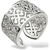 MadamLili | 925 Sterling Silver Adjustable Heart Ring | Handmade Boho Jewelry for Women | Chunky Silver Rings | Vintage Adjustable Rings | Wedding Bands for Women | Sterling Silver Rings Women