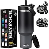 40 OZ Tumbler with Handle and Straw - Stainless Steel Water Cup with 2-in-1 Lids, Travel Coffee Mug Insulated Tumblers with Handle, Leak-proof Large Water Bottle Fits in Car Cup Holder