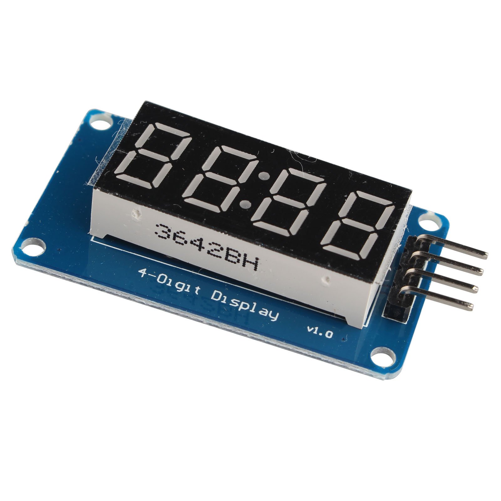 HALJIA 4-Digit 4-Segment Digital TM1637 LED Tube Clock Display Module with Brightness Adjustable Compatible with Arduino