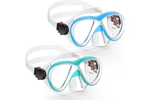 Jwintee Kids Swim Swimming Goggles, Snorkel Diving Mask for Youth w/Nose Cover