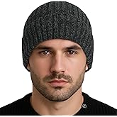 BISMAADH Winter Cuffed Beanie for Men Women Fleece-Lined Beanie Soft Warm Thick Knit Ski Thermal Cap