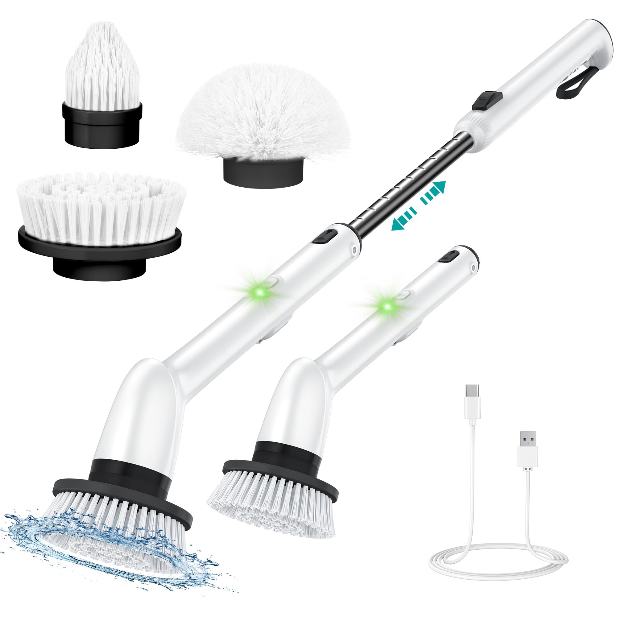 LyriFine Elektrische Spinschrobber 2024 - IPX7 Waterdicht, Dubbele Snelheid, USB-C