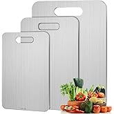 Yaocom 3 Pcs Stainless Steel Cutting Board for Kitchen 304 Steel Chopping Dishwasher Safe Metal Cutting Board Set for Kitchen Meat Fruit Vegetable (13.4"x9",11.8"x7.9",9.5"x6")
