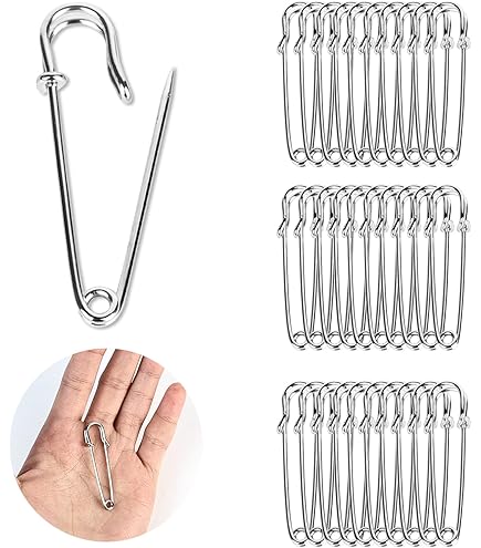 32 Pcs Large Safety Pins Rose Gold - 2.28 Inch Metal Sewing Pins For Crafts & Clothing