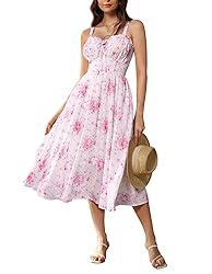 Floral Corset Dress for Women 2025 Spring Midi