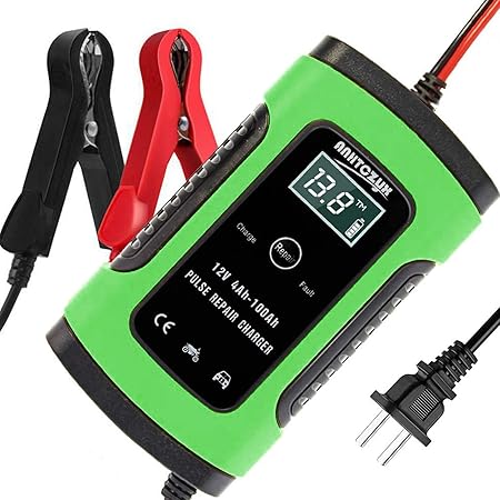 Amazon バッテリー充電器 6a 12v カーバッテリー バッテリーチャージャー 大電流 メンテナンス充電器 過電圧 過電流保護 自動車 バイク 用充電器 C バイクバッテリー充電器 車 バイク