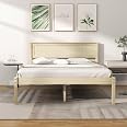Giantex Twin Platform Bed Frame With Headboard – Solid Wood, Mid-Century Design, No Box Spring Needed, White