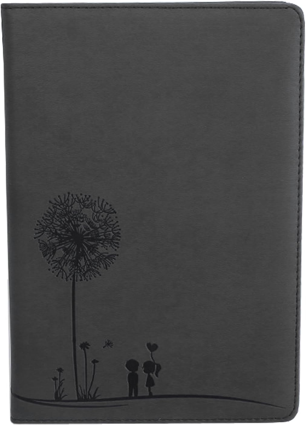 NectaRoy A5 Size PU Leather Hard Copy Notebook Diary Planner Organizer Writing Journal, Lined Paper Wire Binding Planner Portable Travle Journal, Classic Embossed Dandelion Love Pattern, for Business, School, Office, Travel, Gifts, etc, Size 145x210mm