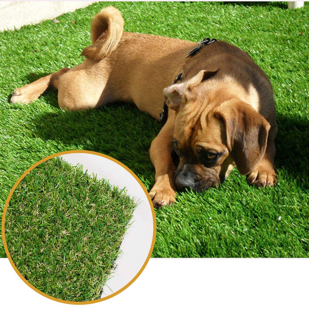 Photo 1 of ALTRUISTIC Thick Realistic Artificial Grass Mat Customized Sizes, 5ft x 10ft Synthetic Fake Astro Turf Indoor Outdoor Garden Lawn Landscape, Faux Grass Rug with Drainage Holes