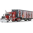 First Gear 1/64 Scale Diecast Collectible AC/DC: Power/Up (Red) Peterbilt Model 389 63" Mid-Roof Sleeper with Kentucky Moving Trailer (69-1063)