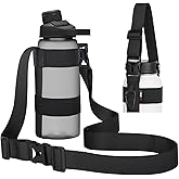 HEYSKAY Water Bottle Holder With Handle and Adjustable Shoulder Strap, Sling With Carabiner for 12oz-40oz Hydro Flask, Sports, Gym, Hiking, Camping, Walking