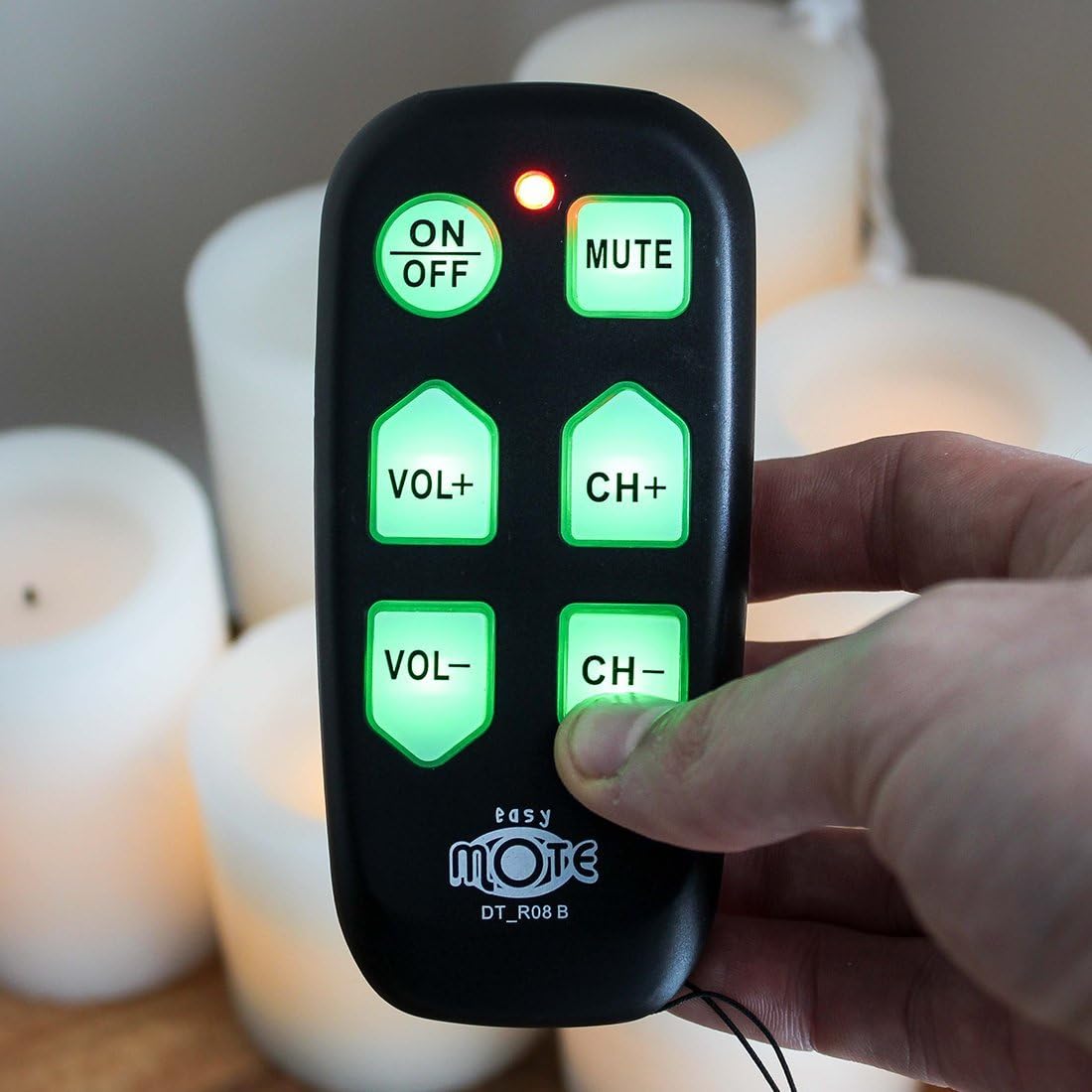 Universal Big Button TV Remote - EasyMote | Backlit, Easy Use, Smart, Learning Television & Cable Box Controller, Perfect for Assisted Living Elderly Care. Black TV Remote Control: Electronics