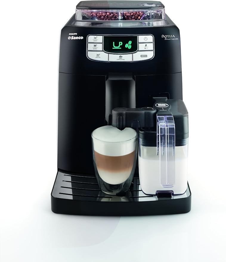 Saeco HD8753 / 11, Intelia Coffee Machine, Ceramic Grinder, Milk Carafe