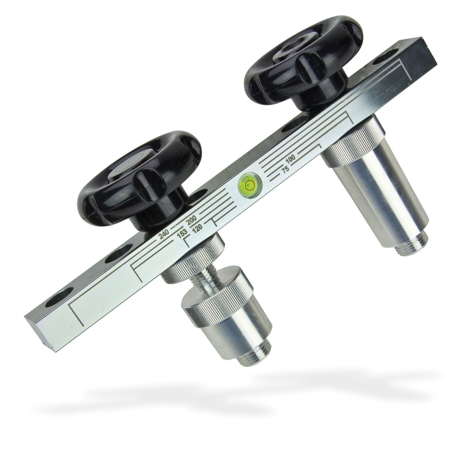 Haas Angle Valve Spirit Level Aluminium Installation Aid Silver Black